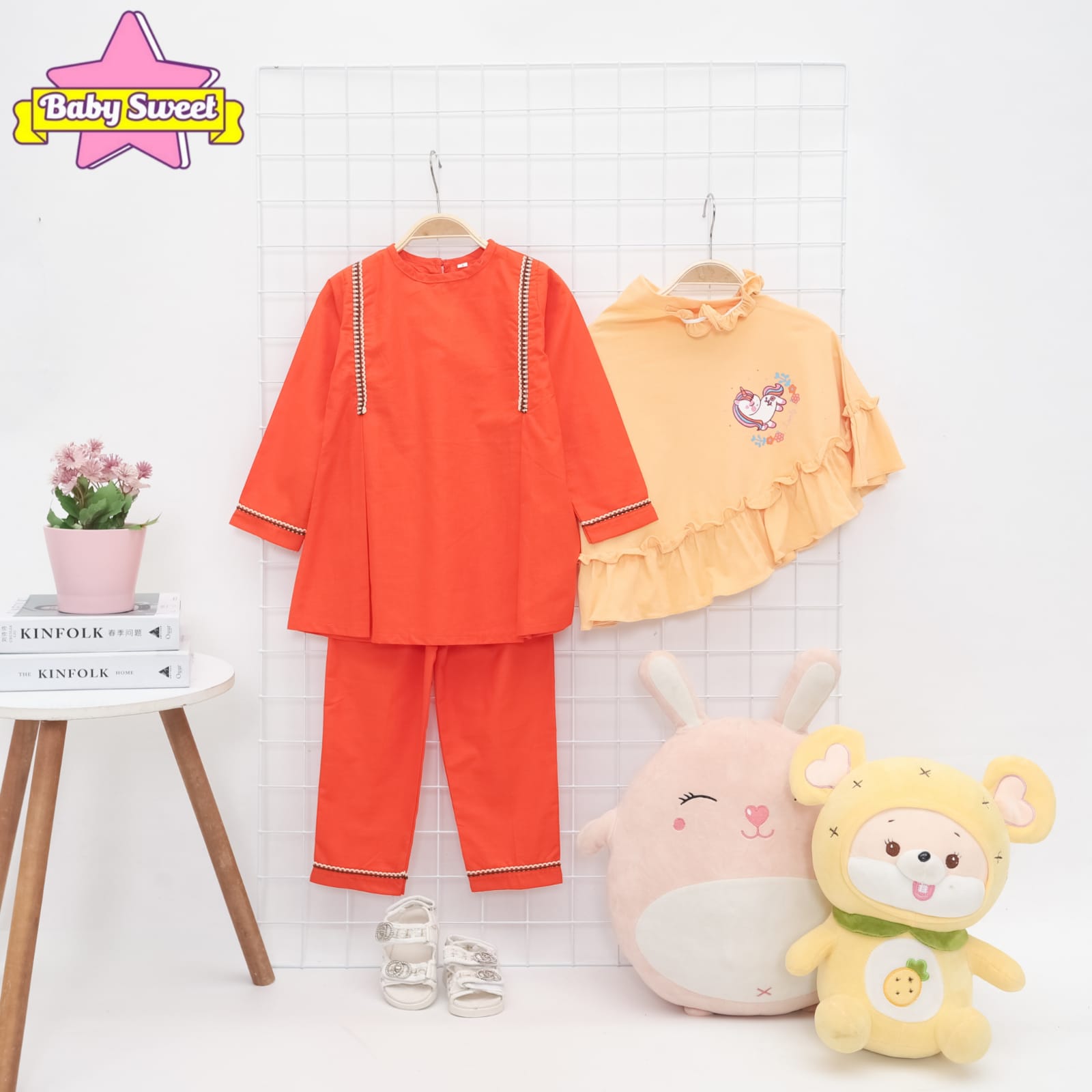 BS 7.5 ORANGE SETELAN BABY HIJAB BY BABYSWEET