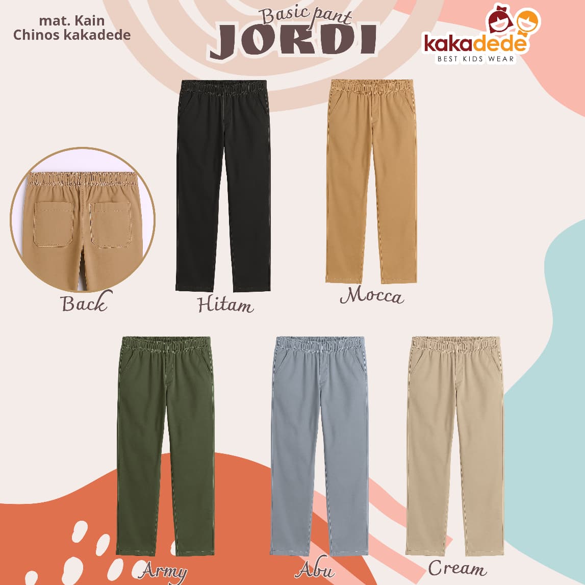 KD 197.4 BABY GREY JORDI CHINOS BASIC PANTS BY KAKADEDE