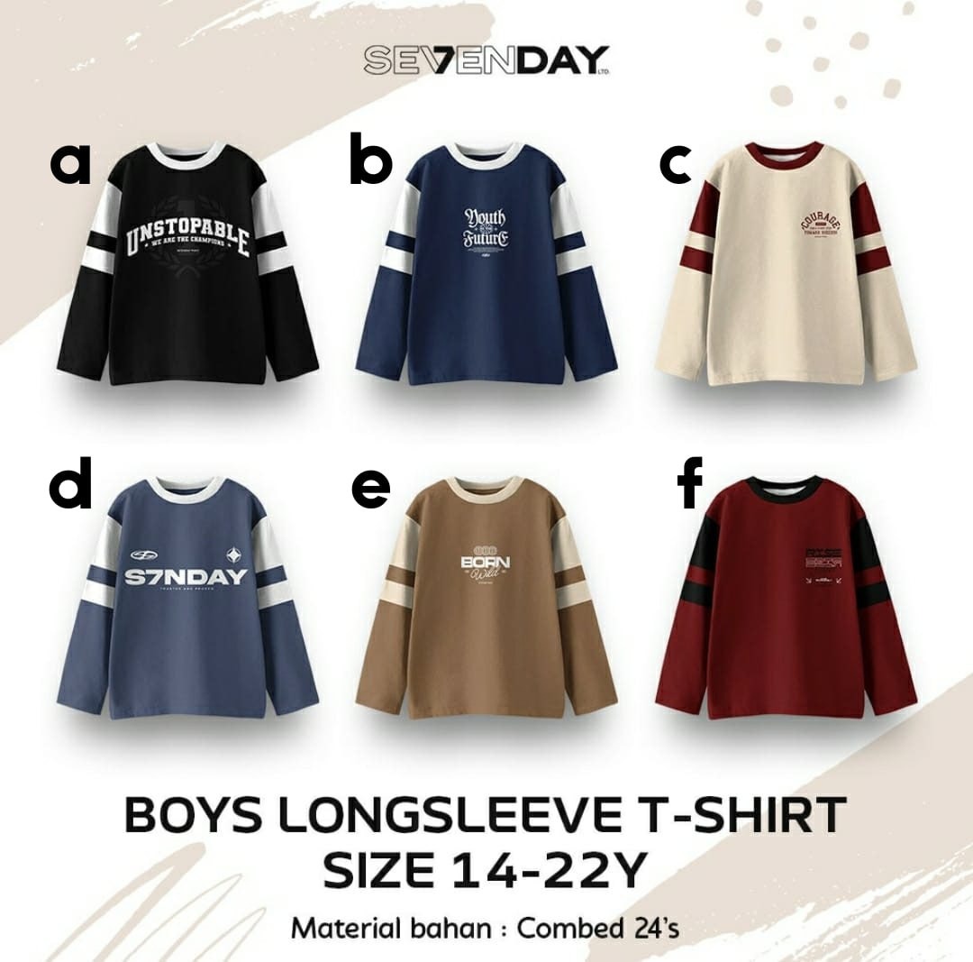 SEV 14.6 MAROON LONGSLEEVE BOYS BY SEVENDAY