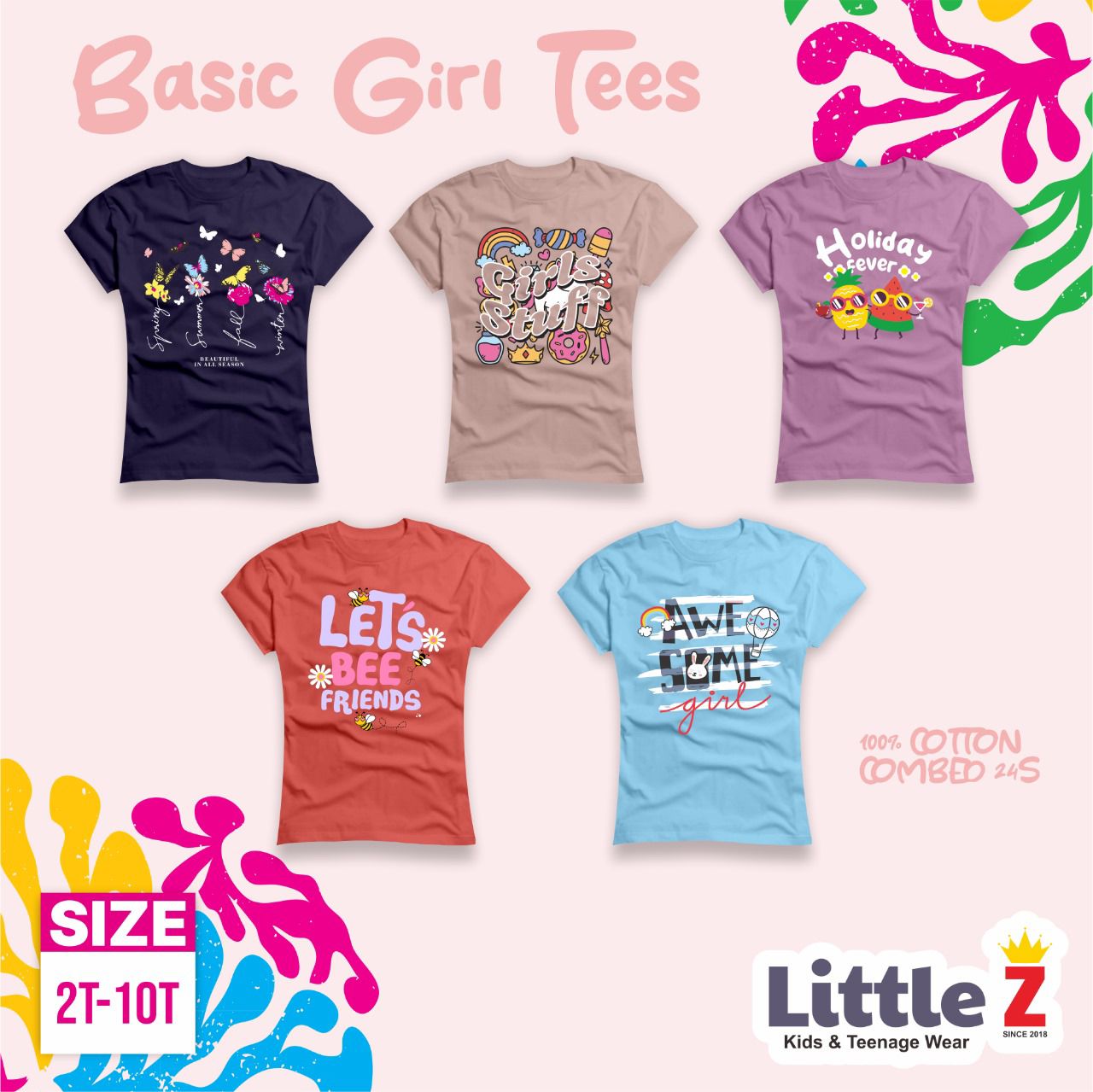 LZ 62.3 PURPLE BASIC GIRL TEES BY LITTLE Z