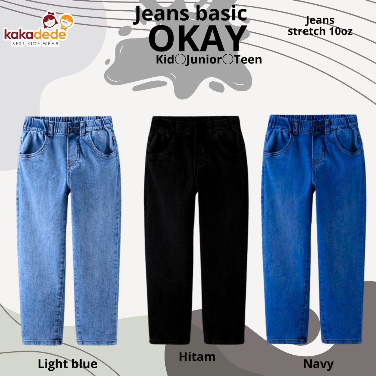 KD 200.1 TEEN LIGHT BLUE JEANS BASIC OKAY BY KAKADEDE