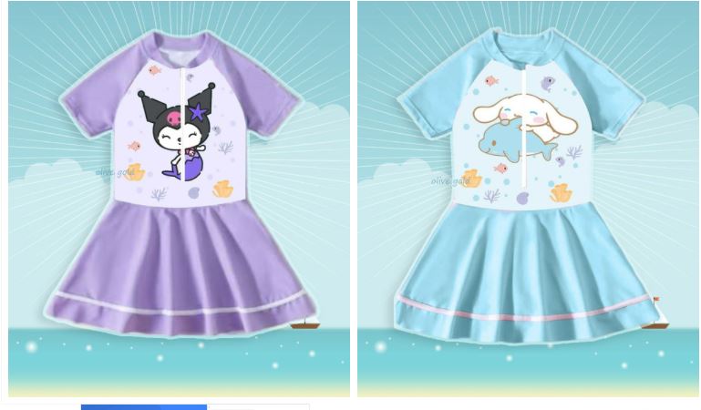 BRE 21.2 SERI 10 SKIRT DIVING GIRL SET BAJU RENANG