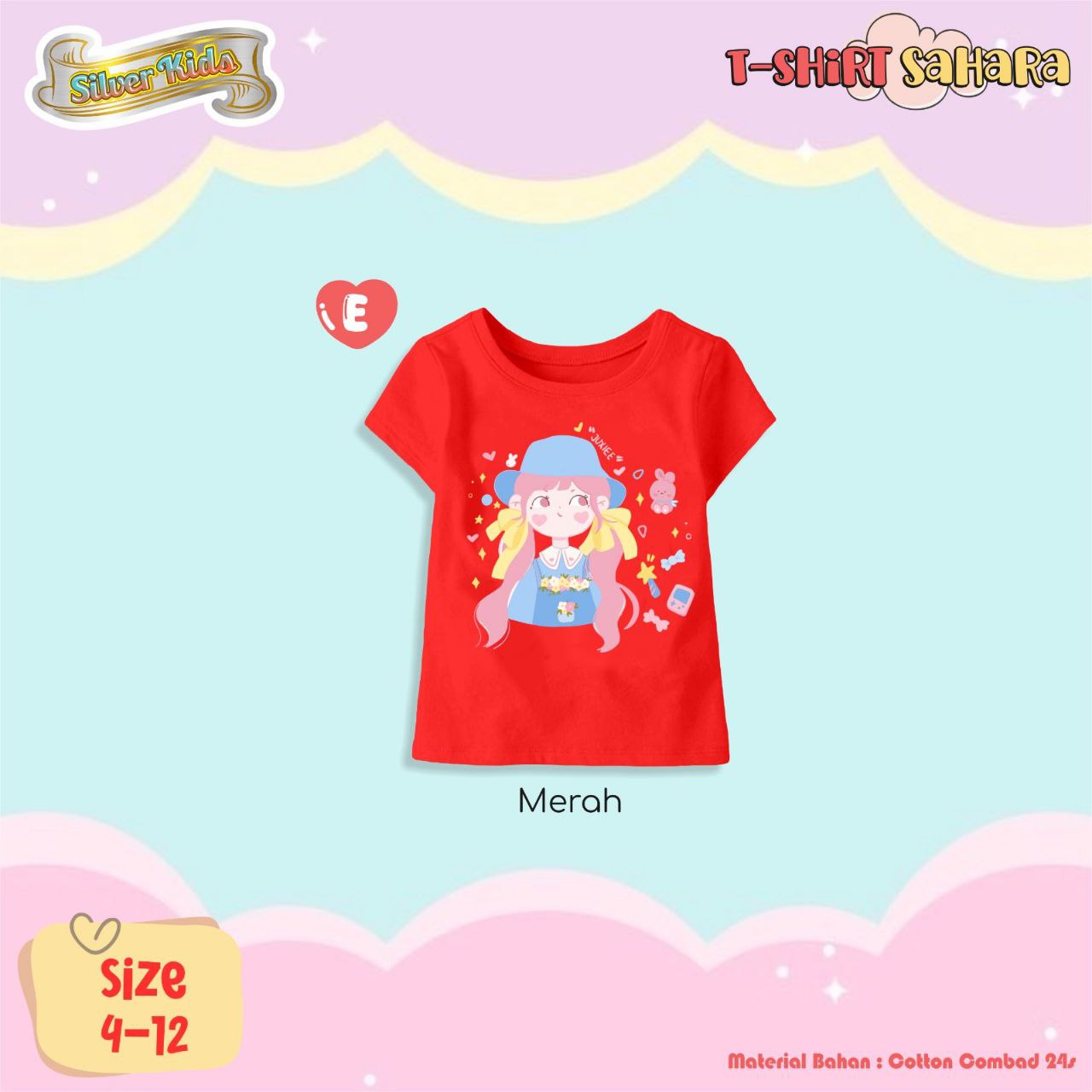 SK 19.5 RED SAHARA  T SHIRT BY SILVER KIDS