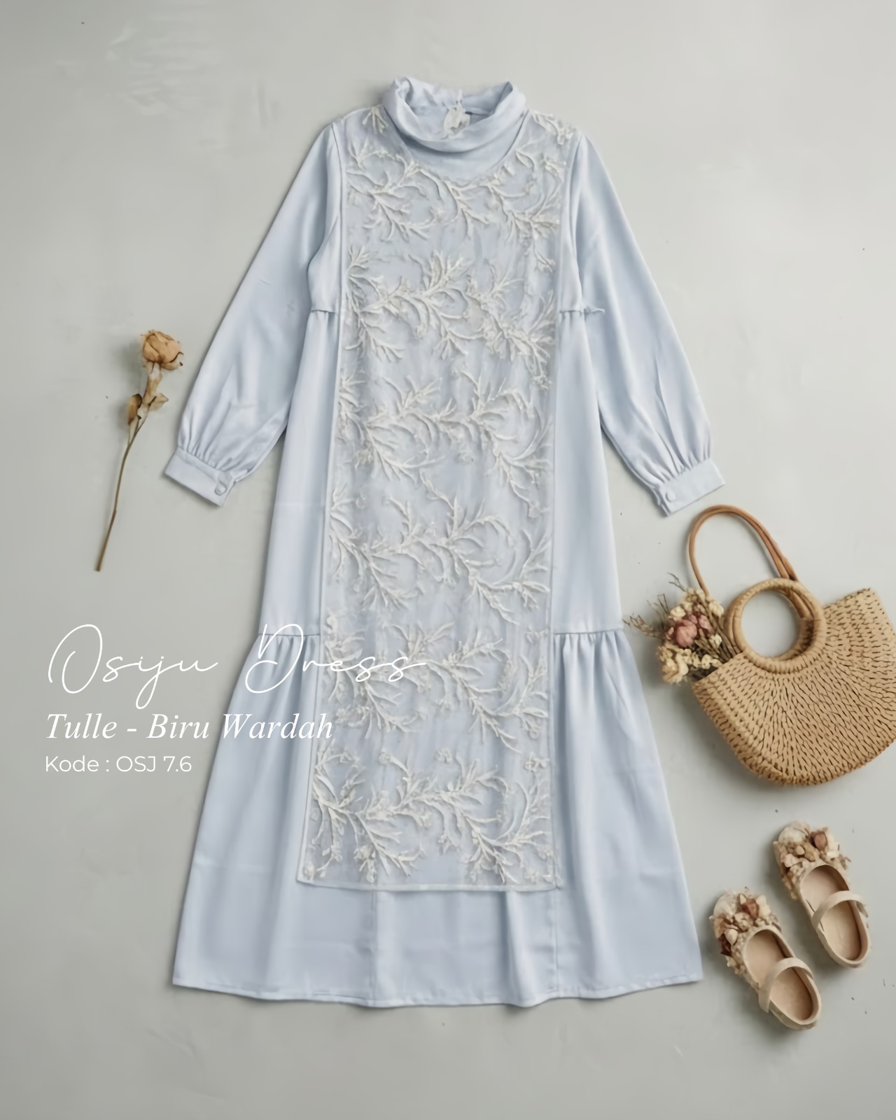 OSJ 7.6 BB GAMIS TULLE BIRU WARDAH BY OSIJU CQ