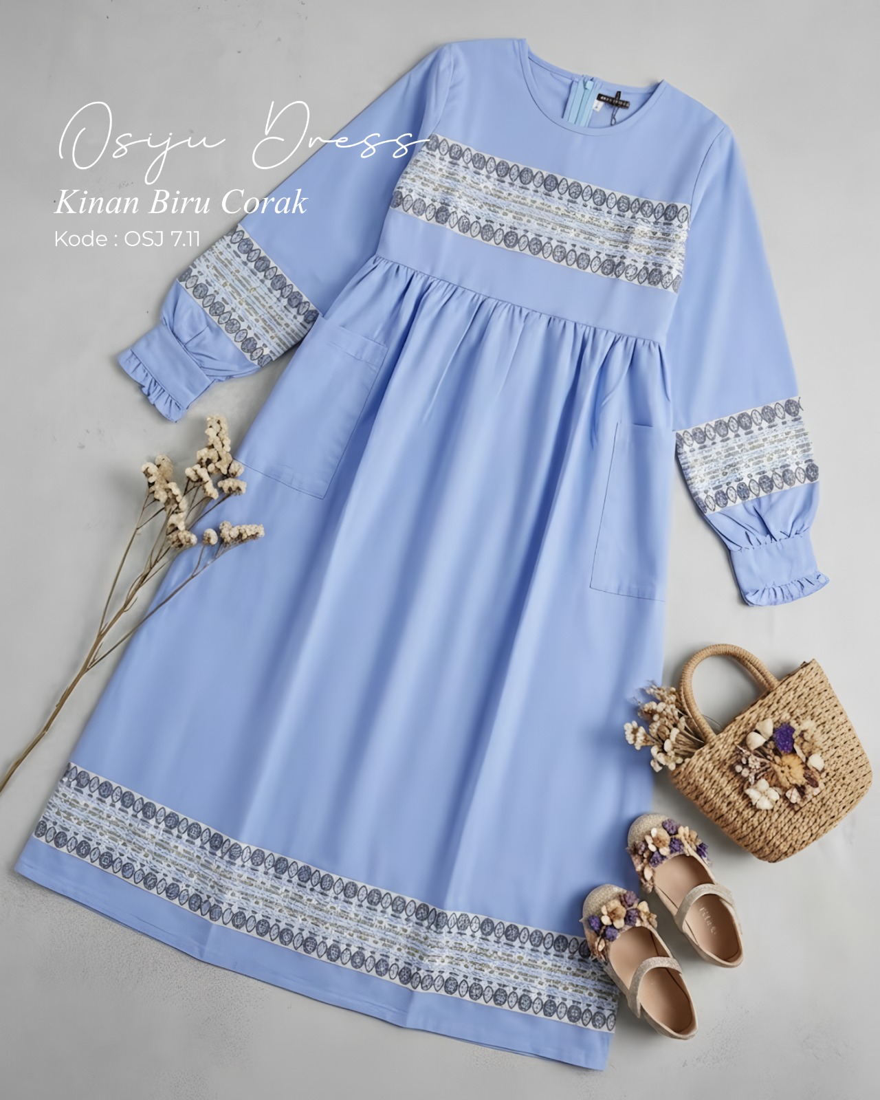 OSJ 7.11 SB GAMIS KINAN BIRU CORAK BY OSIJU CQ