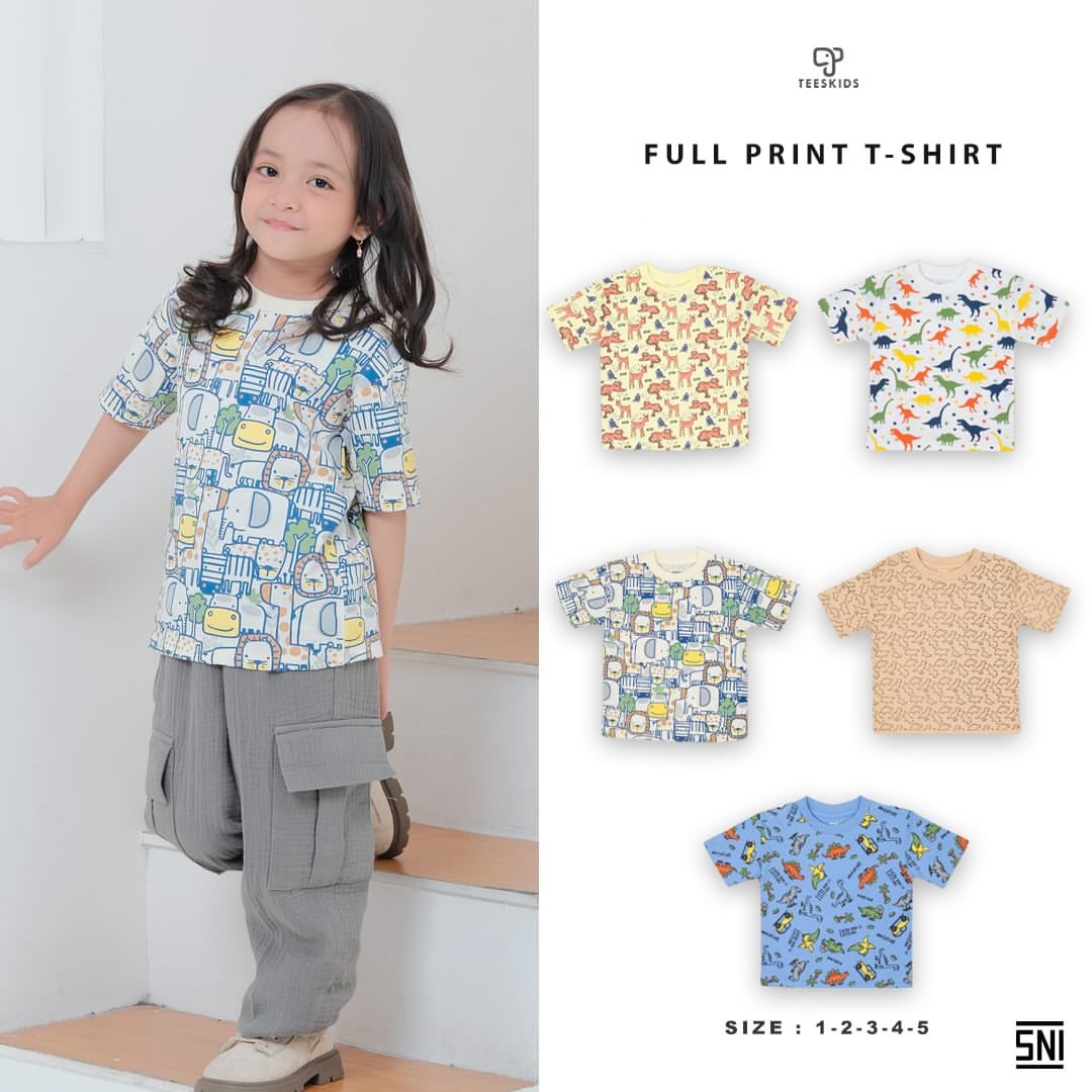 TK 1.1 YELLOW FULLPRINT T-SHIRT BY TEEKIDS