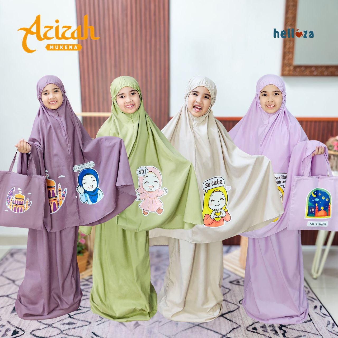 HL 10.2 LAVENDER AZIZAH MUKENAH BY HELLOZA