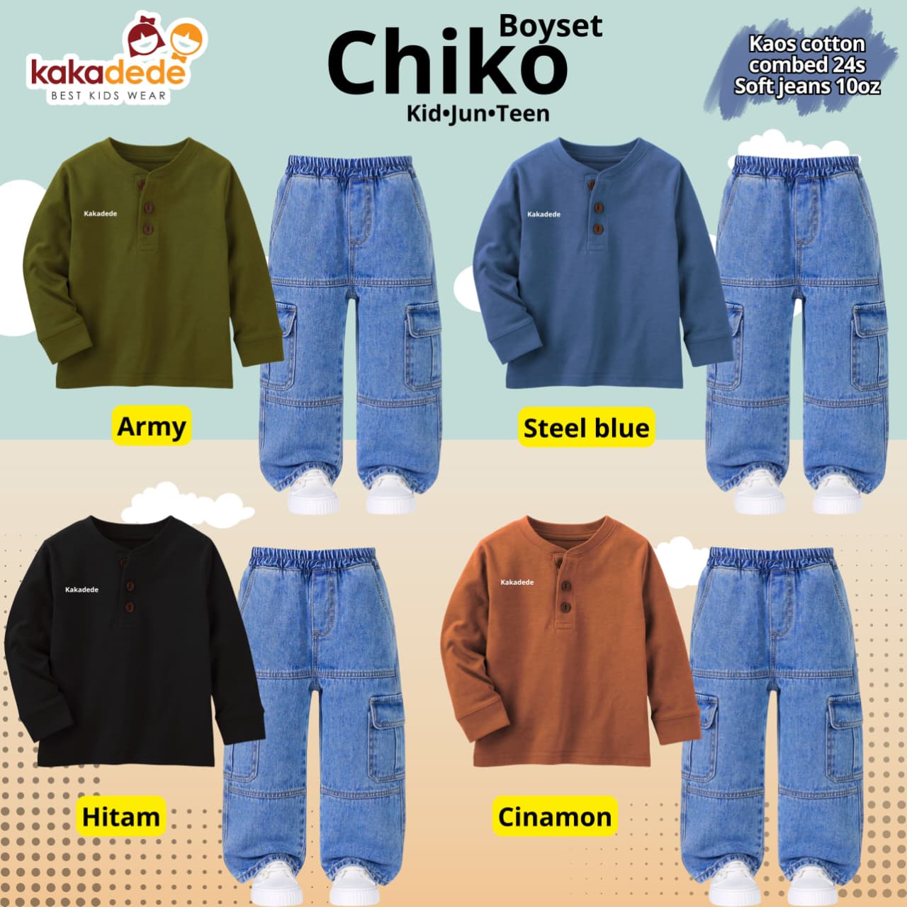 KD 211.3 KIDS HITAM CHIKO BOYSET BY KAKADEDE