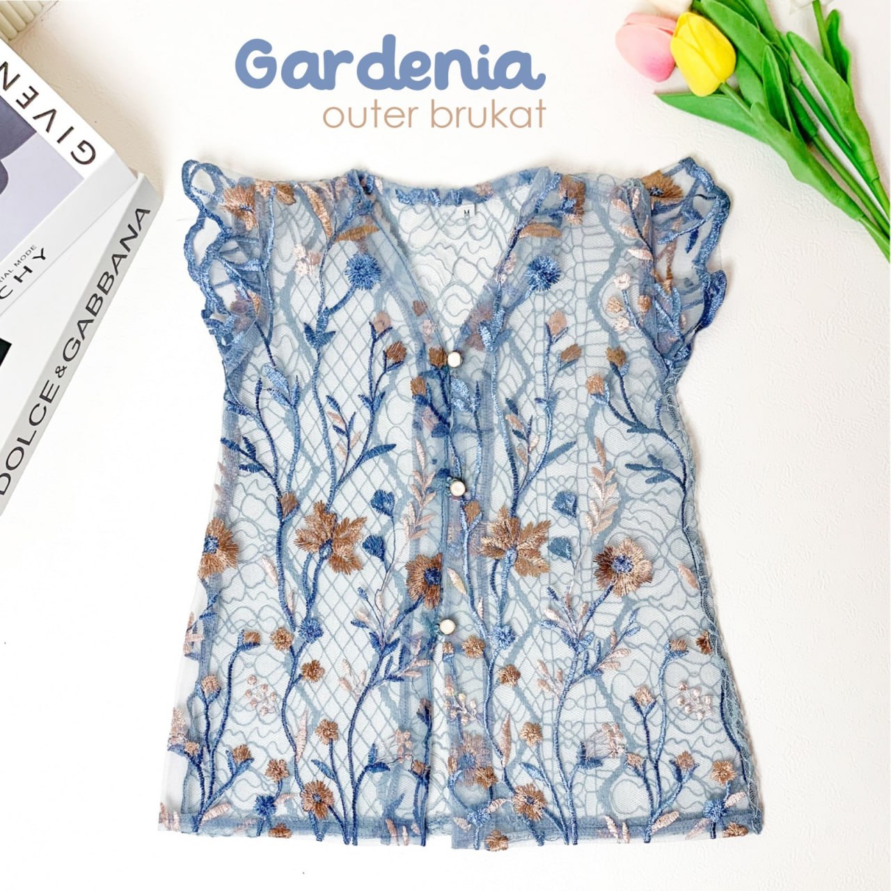 TUF 83.1 DENIM GARDENIA VEST BRUKAT BY TUFLA