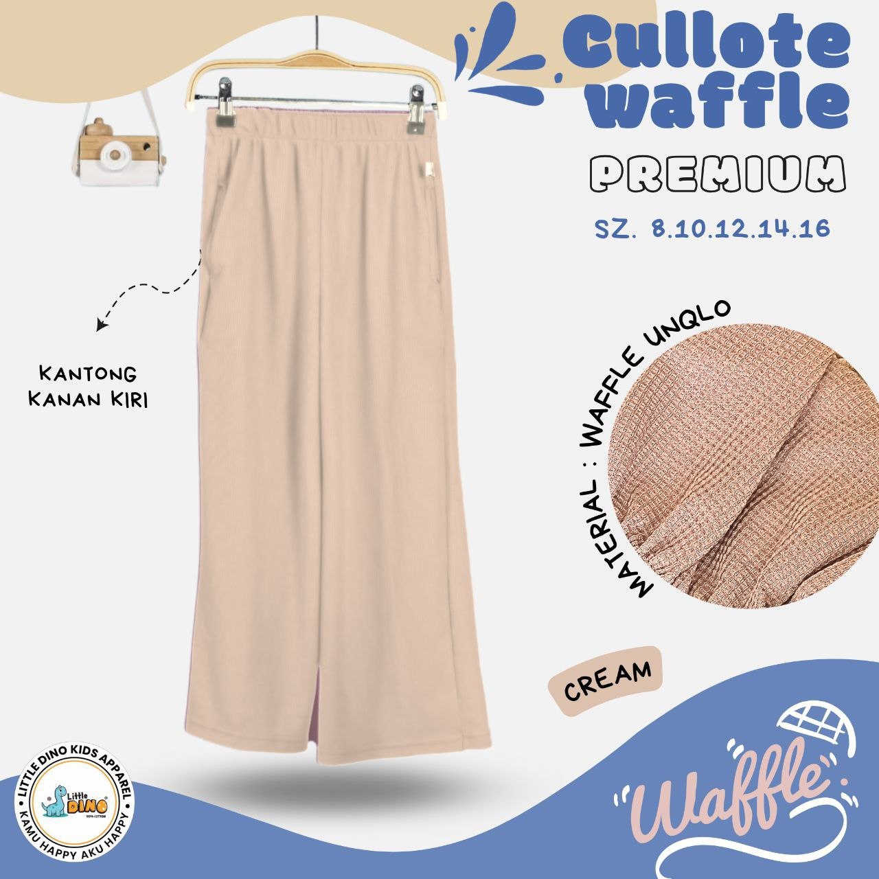 LD 104.2 CREAM WAFFLE CLLOTE BY LITTLE DINO