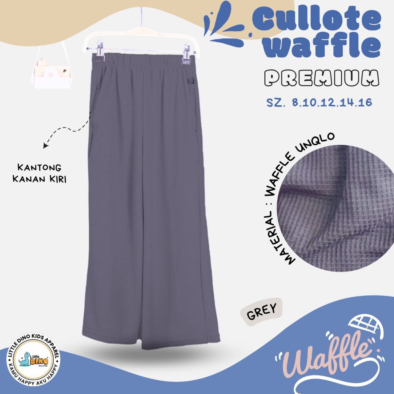 LD 104.4 GREY WAFFLE CULLOTE BY LITTLE DINO