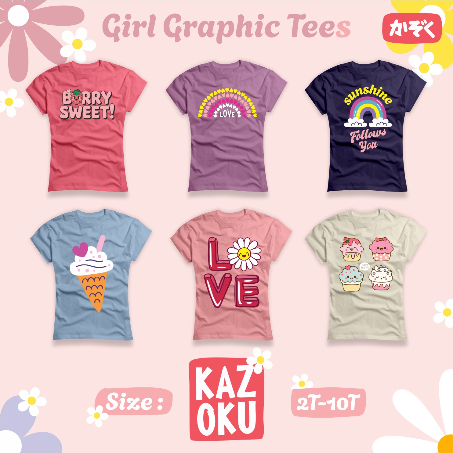 KZK 30.6 CREAM GIRL GRAPHIC TEES BY KAZOKU
