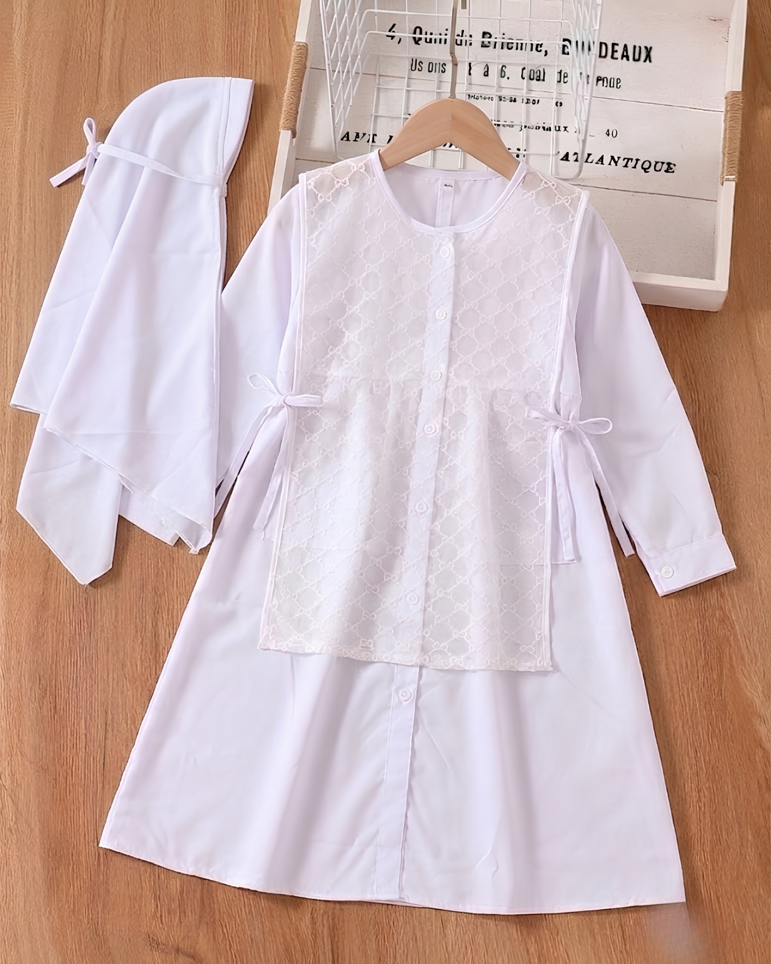 TUF 90.2 ALESHA GAMIS PUTIH BRUKAT BY TUFLA