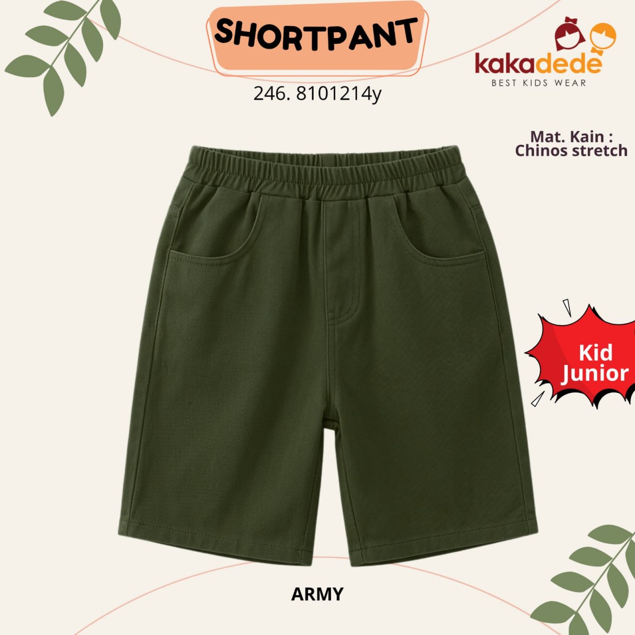 KD 217.1 JUN ARMY SHORT PANTS CHINOS BY KAKADEDE