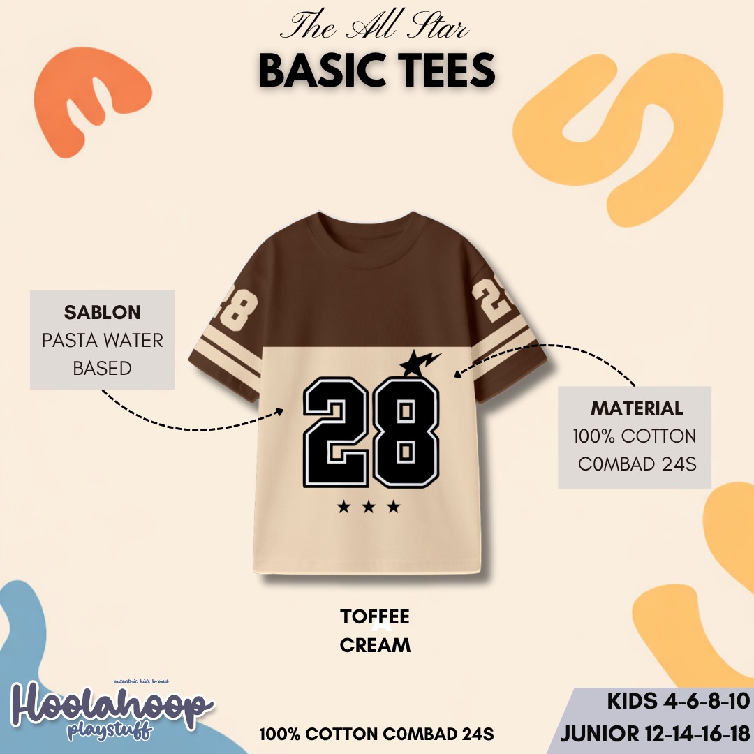 HO 12.3 KIDS CREAM BASIC TEES ALL STAR SERIES BY HOOLAHOOP