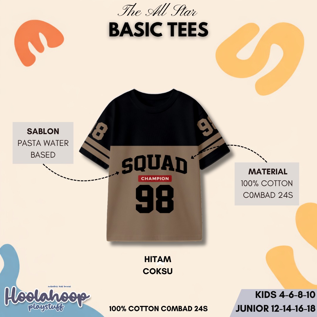 HO 12.6 KIDS BROWN BASIC TEES ALL STAR SERIES BY HOOLAHOOP