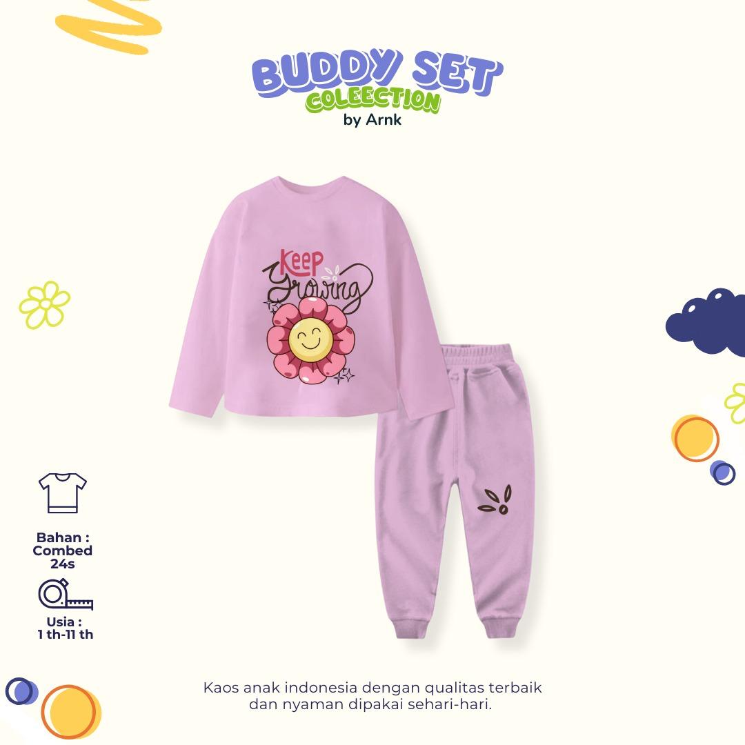 ARNK 4.5 KIDS PINK FLOWER BUDDY ONESET BY ARNK