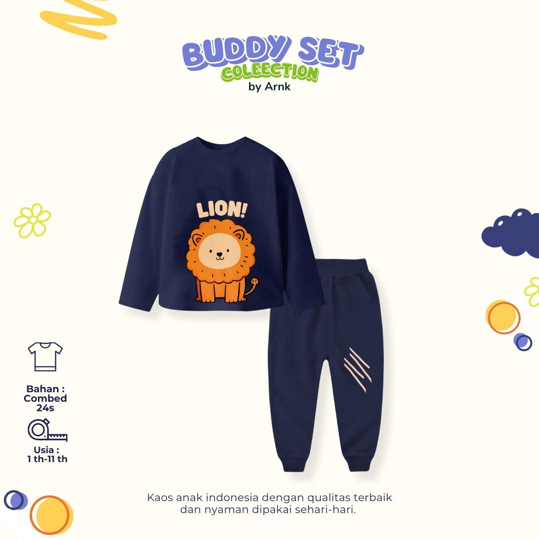 ARNK 4.9 KIDS NAVY LION BUDDY ONESET BY ARNK