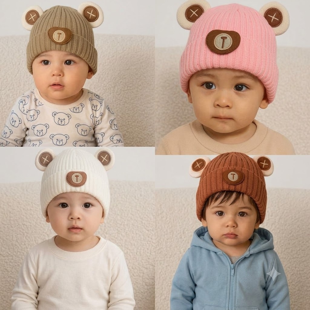 HAT 32.3 TOPI KUPLUK RAJUT POM POM