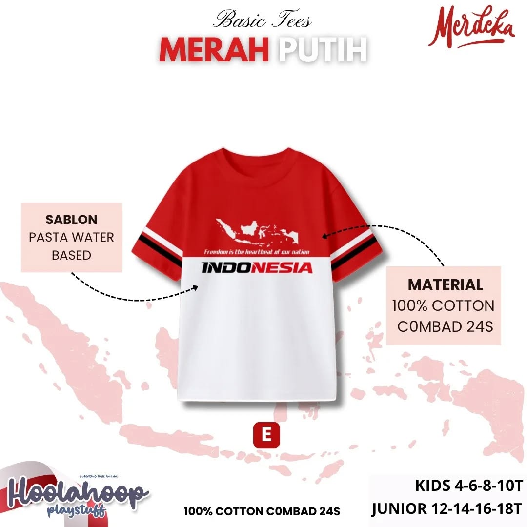 HO 13.5 INDONESIA BASIC TEES MERAH PUTIH BY HOOLAHOOP