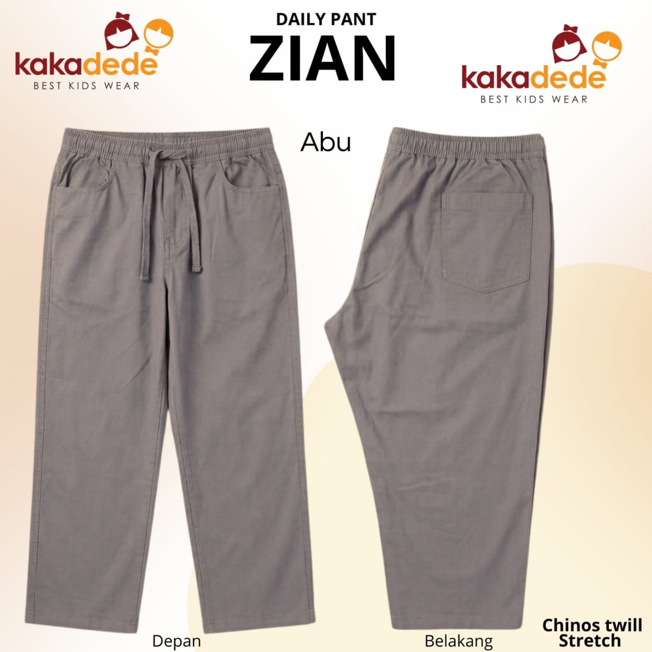 KD 219.1 GREY TEEN ZIAN DAILY PANTS BY KAKADEDE