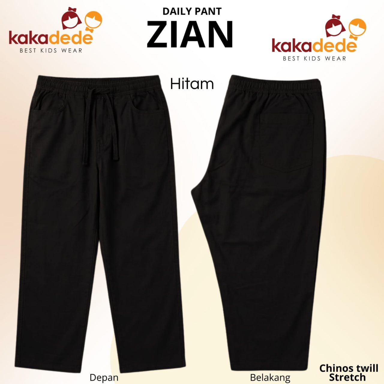 KD 219.3 BLACK KIDS ZIAN DAILY PANTS BY KAKADEDE