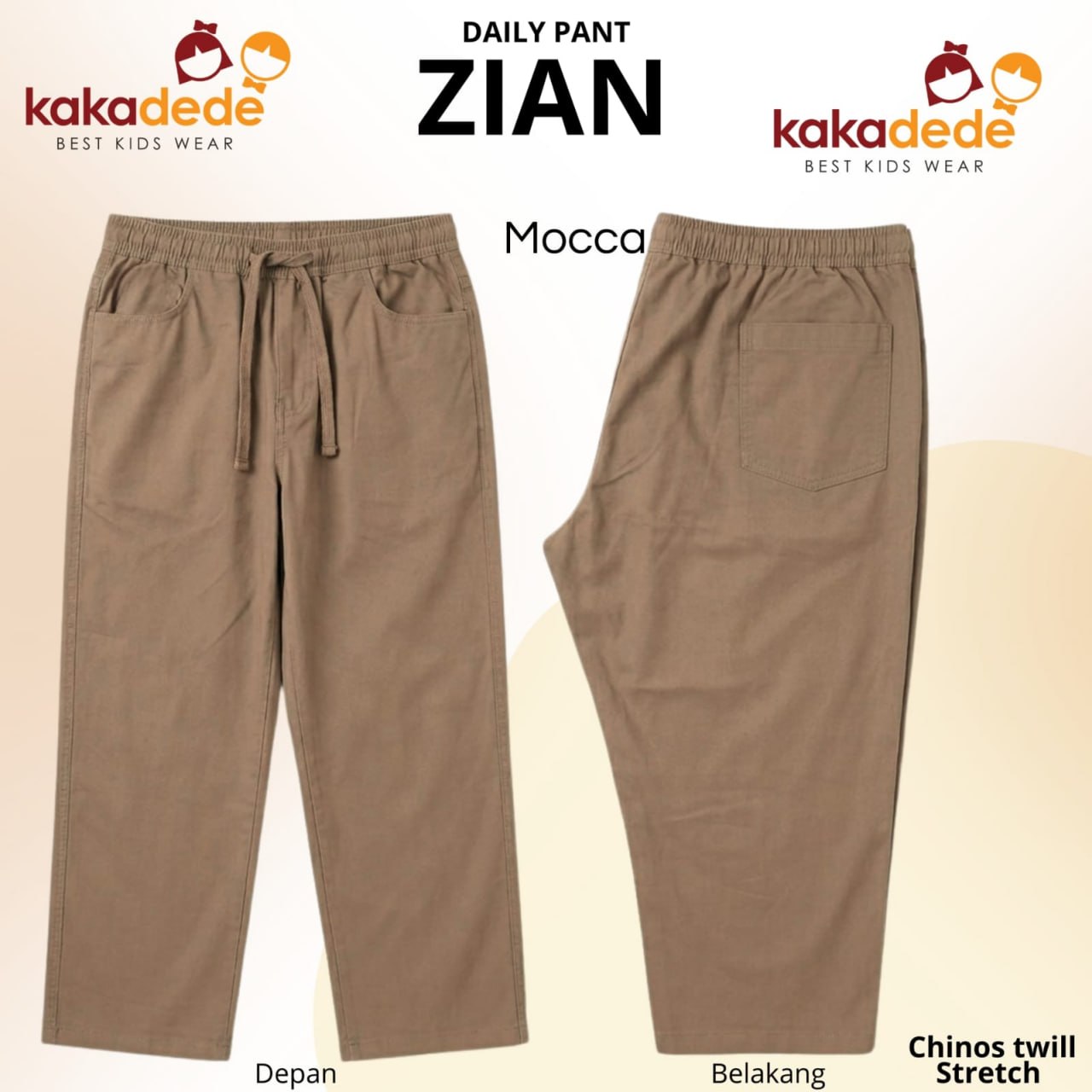 KD 219.4 MOCCA KIDS ZIAN DAILY PANTS BY KAKADEDE