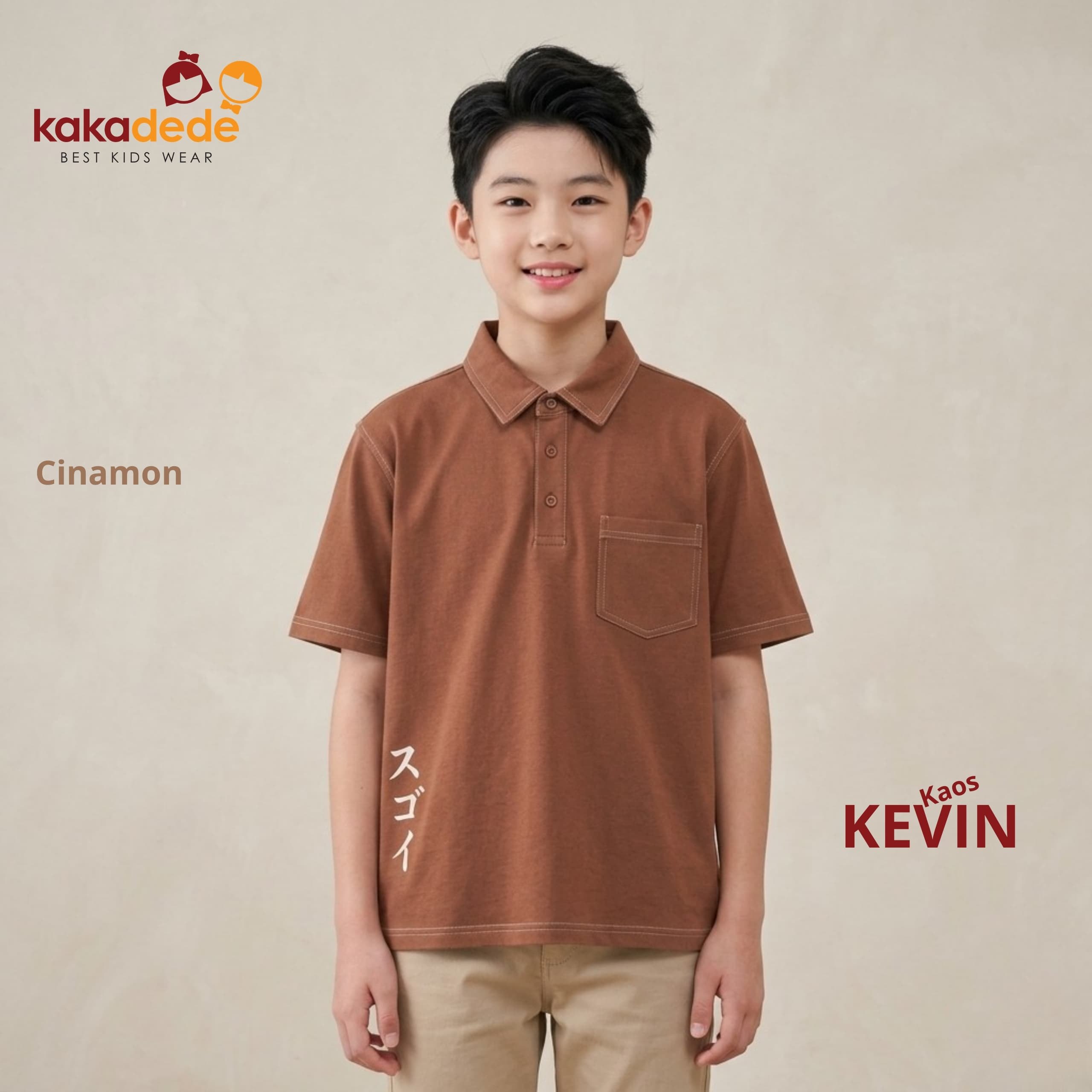 KD 222.3 CINNAMON TEEN KEVIN TSHIRT KERAH BY KAKADEDE