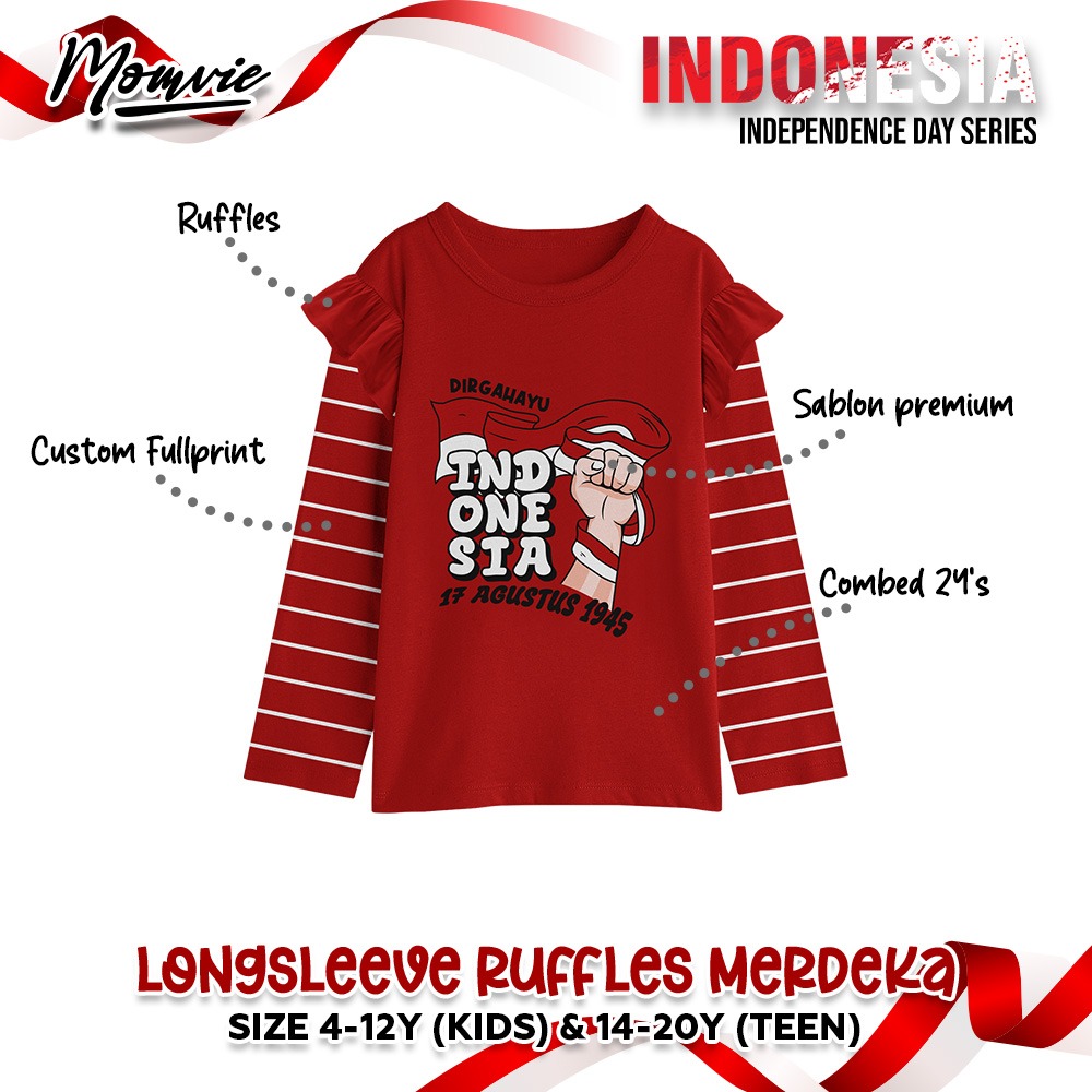 MV 34.2 B BENDERA JUN  LONGSLEEVE RUFFLE MERDEKA BY MOMVIE