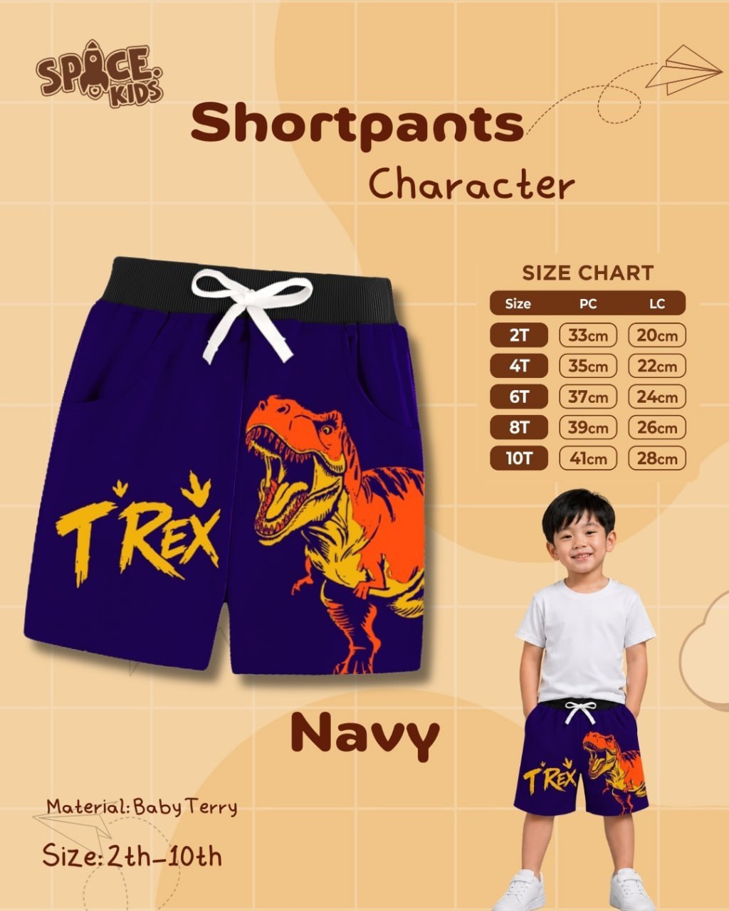 SPC 16.2 NAVY SHORTPANTS CHARACTERBY SPACE KIDS