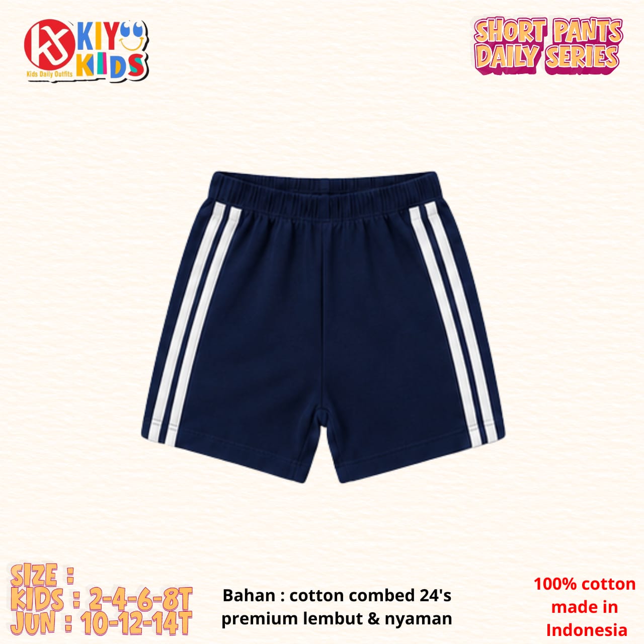 KIYO 16.3 KIDS NAVY SHORT PANTS DAILY BY KIYO