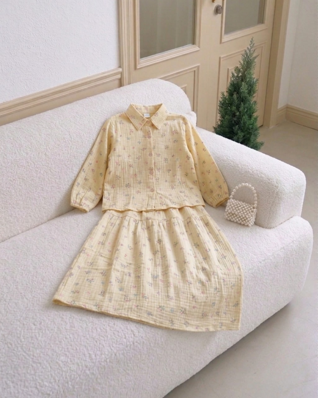 TUF 99.2 YELLOW KIDS FLORA ONESET BY TUFLA