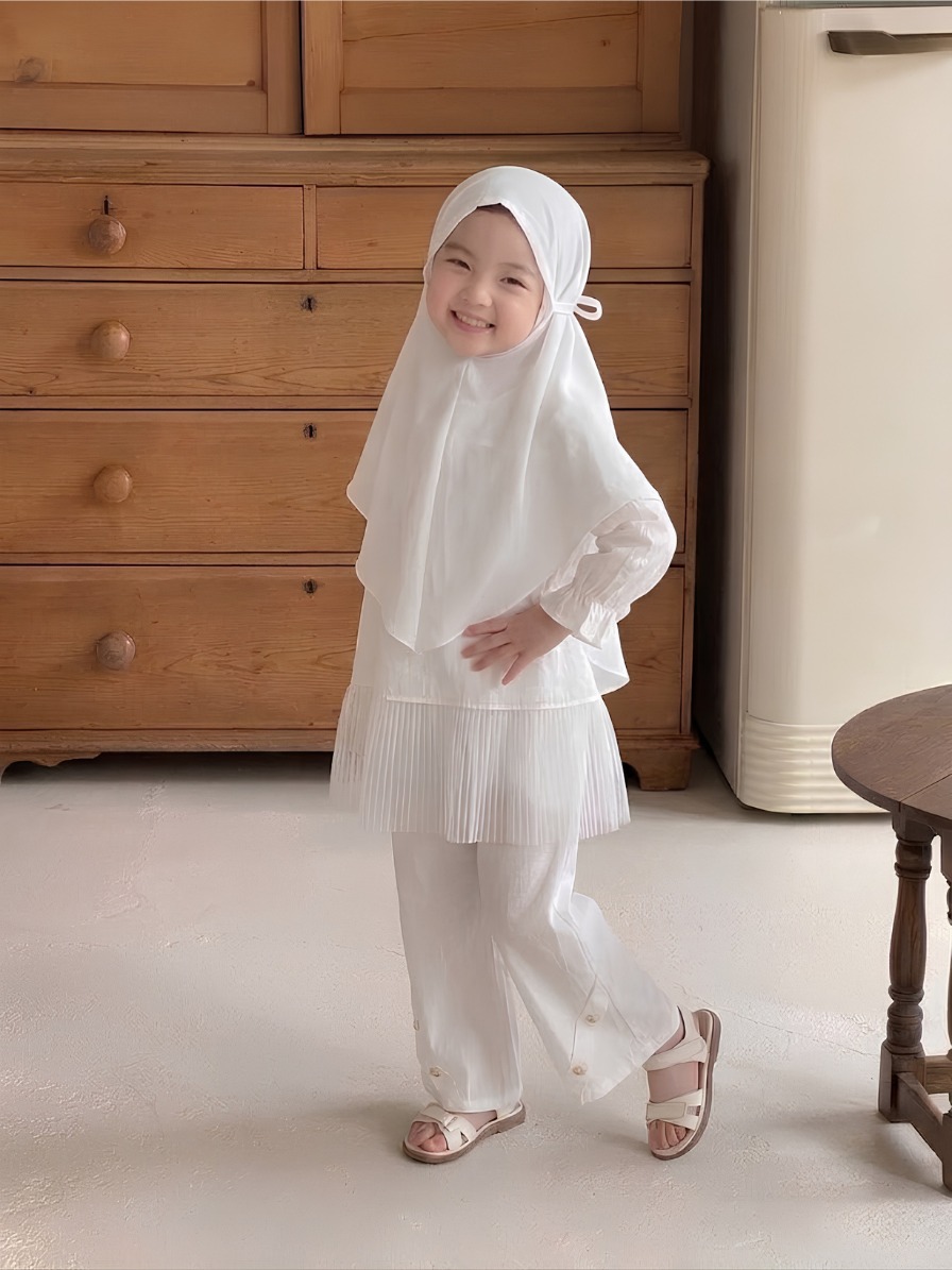 TUF 98.1 KIDS LILY ONE SET HIJAB PUTIH BY TUFLA