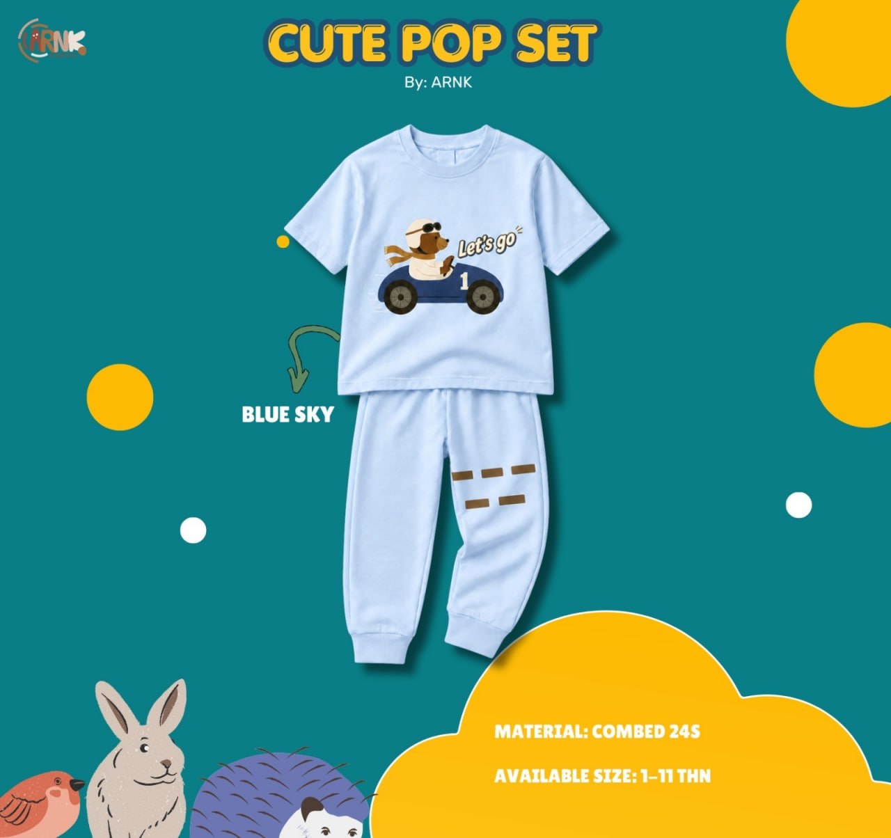 ARNK 6.5 BLUE LET'S GO JUN CUTE POP SET BY ARNK